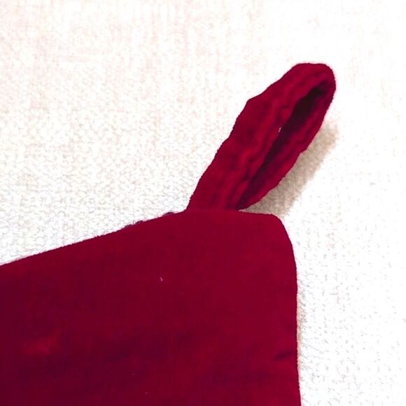 Handmade Wool Needlepoint Angel Christmas Stocking Cotton Velvet Backing Vintage - Picture 7 of 11